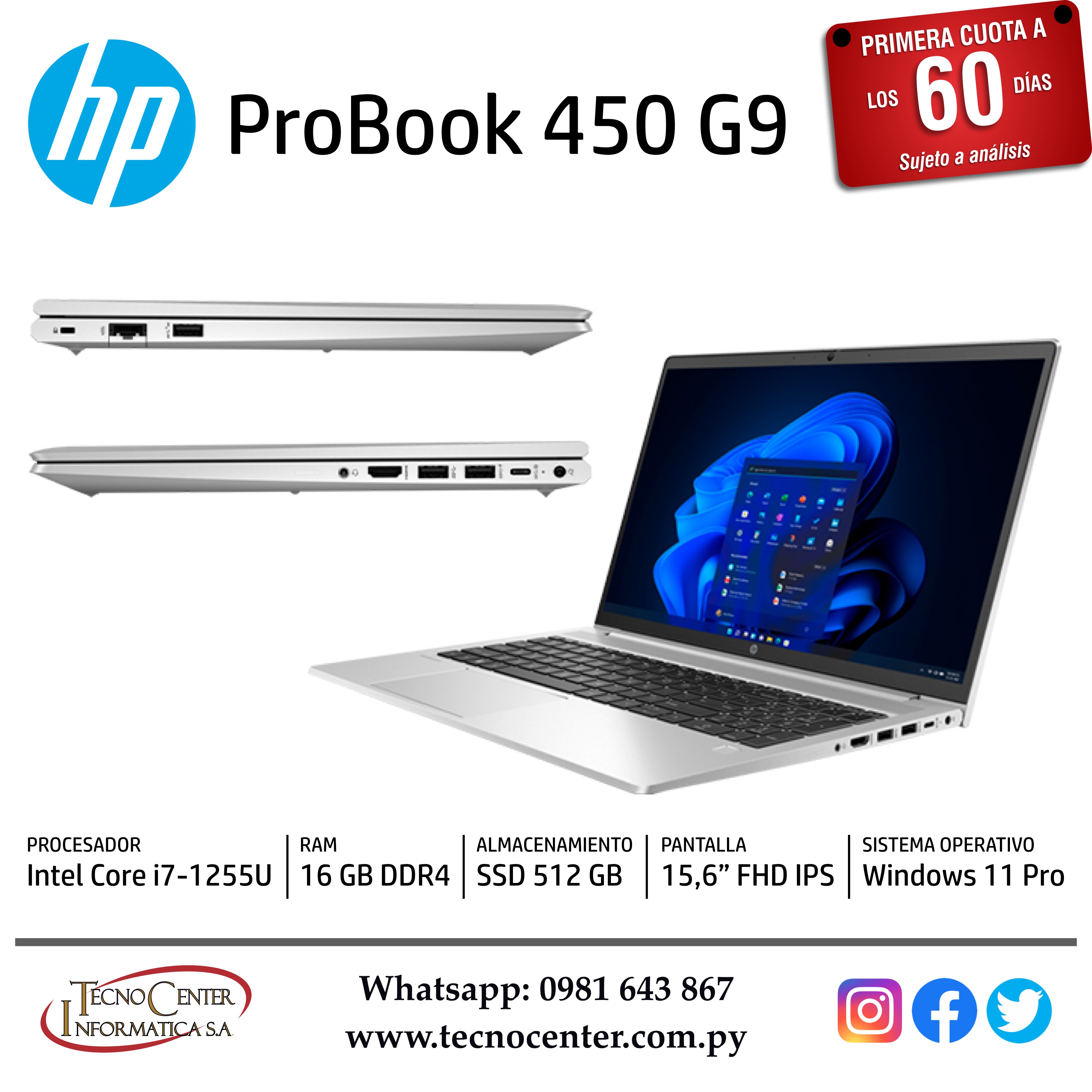 Notebook HP ProBook 450 G9 Intel Core i7 15,6